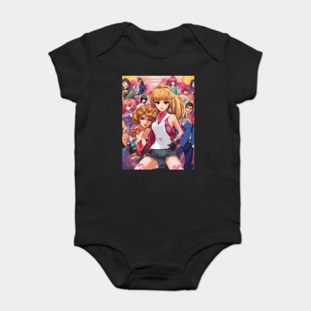 Manga Madness: Colorful Anime Girl Baby Bodysuit by animegirlnft